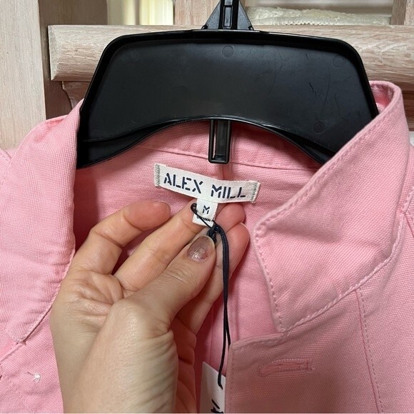 Alex Mill Officer Cotton Jacket in Pink M NWT - Picture 6 of 11